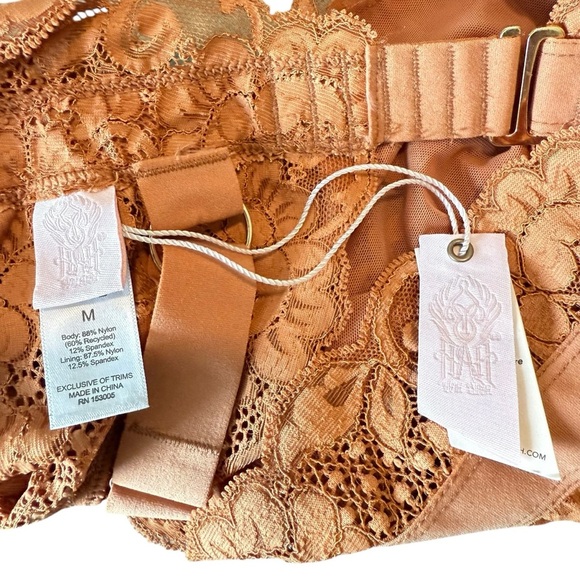 We Are HAH Free People Siren golden brown Lace Bralette Size medium - Picture 6 of 6